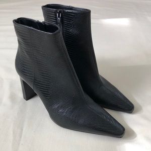 MNG Pointed Toe Faux Leather Booties